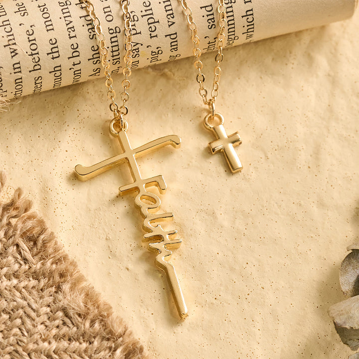 Christianartworkshop Doppelte Kette mit gestapeltem Glaubenskreuz: Zeitloses Symbol aufrichtigen, frommen Gebets - image 2