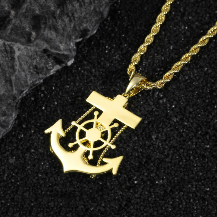 Christianartworkshop Integrierter Ankeranhänger mit Steuerradkreuz: Zeitloses Symbol unerschütterlichen spirituellen Vertrauens - image 4