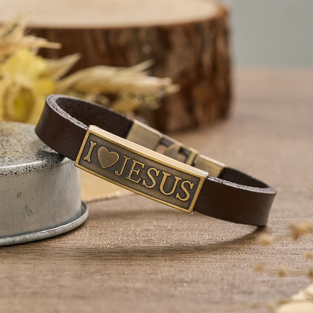 Christianartworkshop Klassisches Herz-Armband mit Jesus-Buchstaben: Personalisiertes Symbol beständiger göttlicher Zärtlichkeit - Jesus - image 0