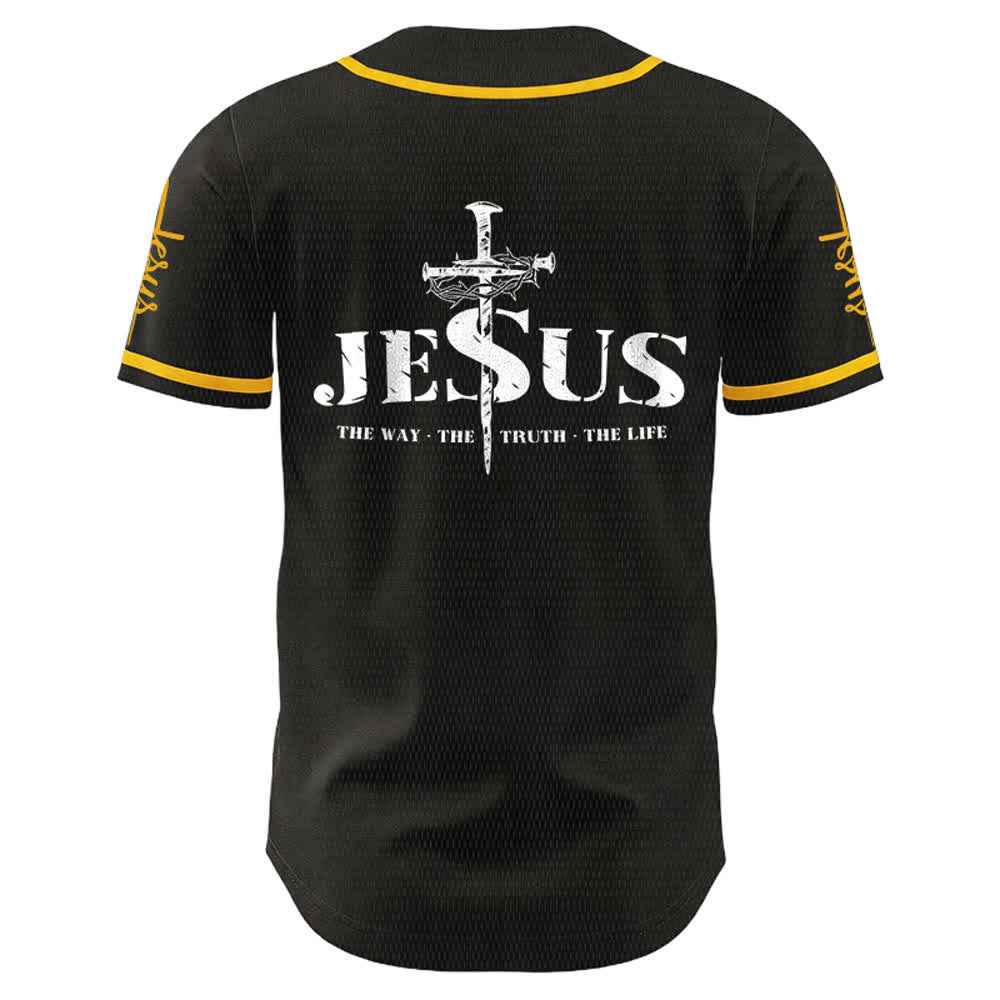 Christianartworkshop Jesus Kreuz Nagel und Dornenkrone Baseballtrikot - image 3