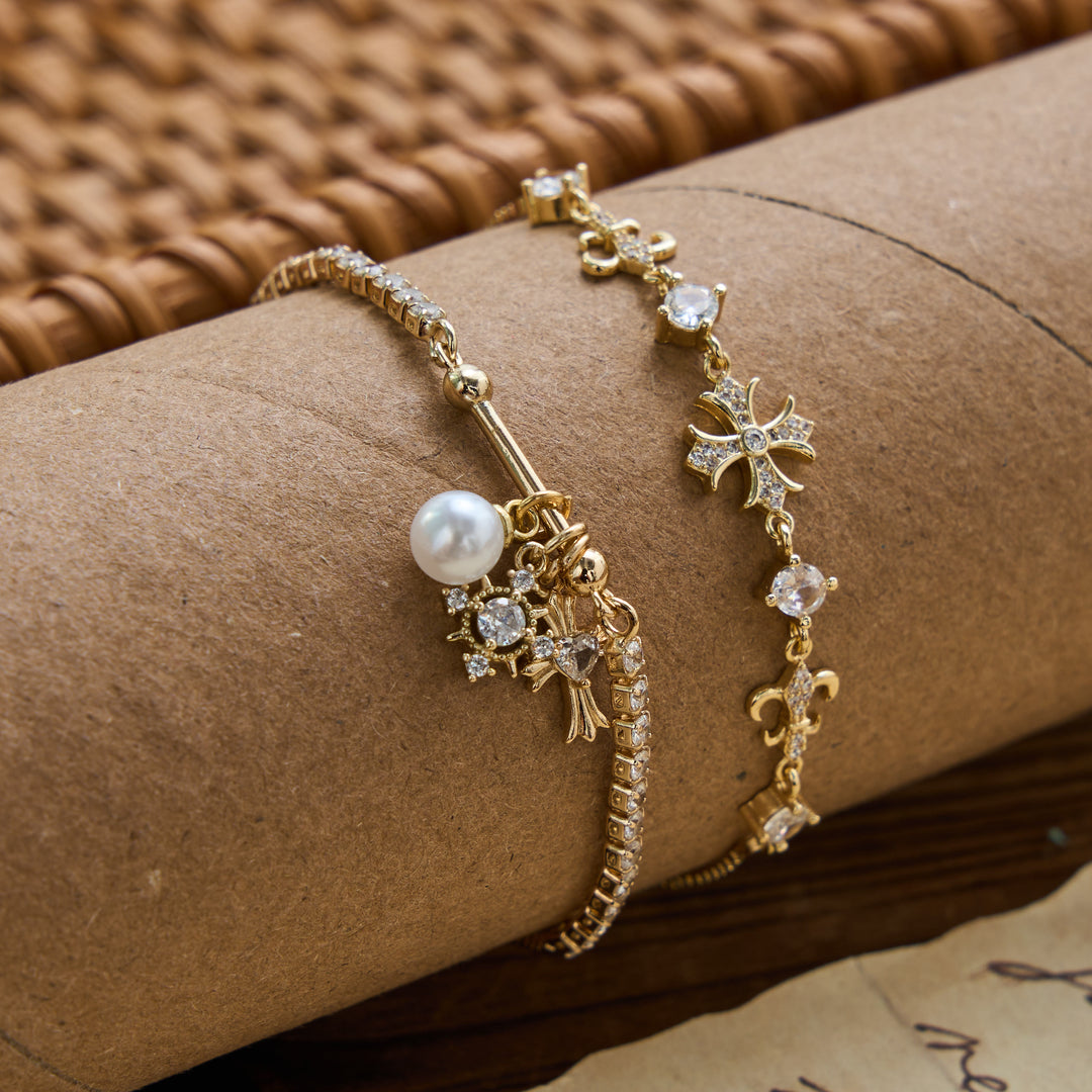 Christianartworkshop Armband mit Fleur-de-Lis-Kreuzanhänger: Personalisiertes Symbol des sanften himmlischen Friedens - image 0