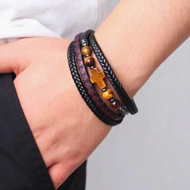 Christianartworkshop Geflochtenes Armband mit Natursteinkreuz: Personalisiertes Symbol beständiger göttlicher Zärtlichkeit - image 5