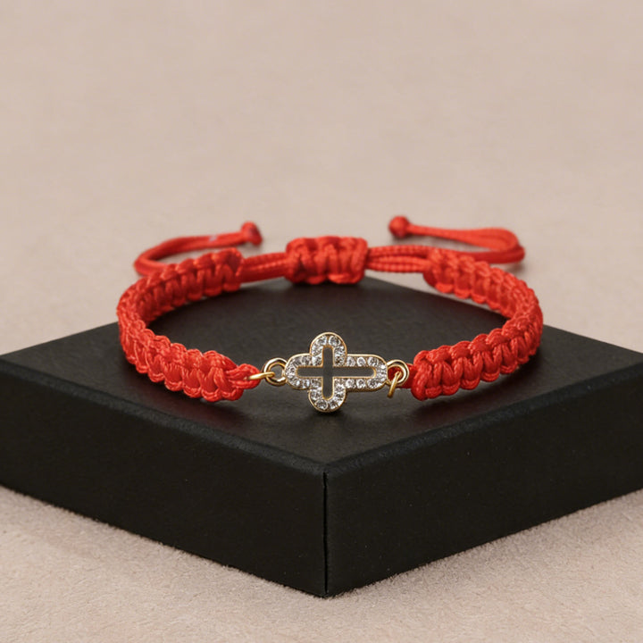 Christianartworkshop Heiliges Kreuz, gewebtes Armband: Personalisiertes Symbol beständiger göttlicher Zärtlichkeit - Rot - image 5