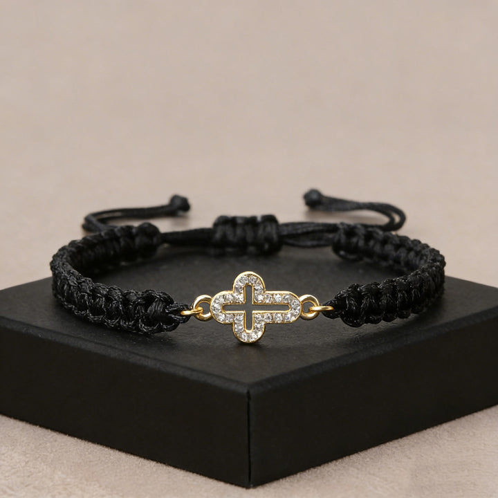 Christianartworkshop Heiliges Kreuz, gewebtes Armband: Personalisiertes Symbol beständiger göttlicher Zärtlichkeit - Schwarz - image 2