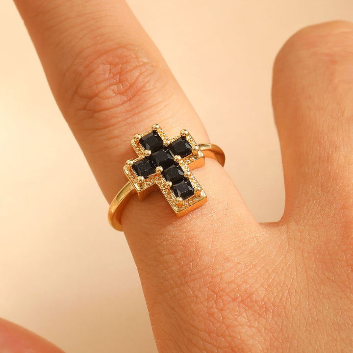 Christianartworkshop Verstellbarer Glaubensring mit mehrfarbigem Rahmen und Kreuz: Zeitloses Symbol unerschütterlichen, heiligen Glaubens - image 14
