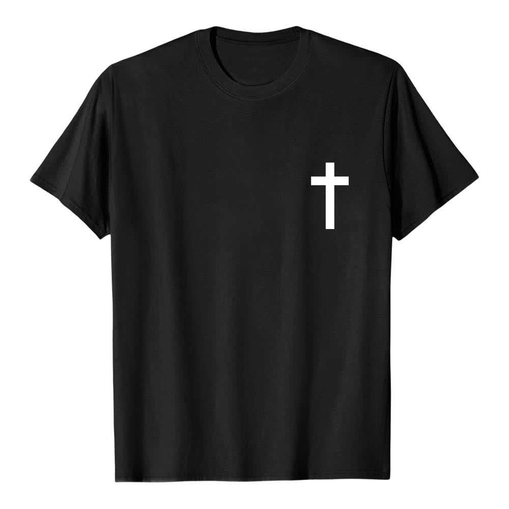 Christianartworkshop Premium Kurzarm-T-Shirt mit gekreuzten Vorder- und Rückseiten, vertikalem Used-Look und Aufdruck: JESUS ​​– Der Weg, die Wahrheit, das Leben - image 16