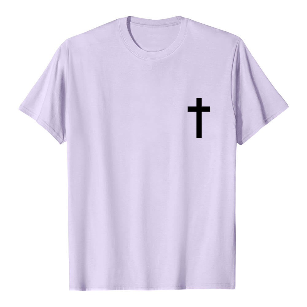 Christianartworkshop Premium Kurzarm-T-Shirt mit gekreuzten Vorder- und Rückseiten, vertikalem Used-Look und Aufdruck: JESUS ​​– Der Weg, die Wahrheit, das Leben - image 13