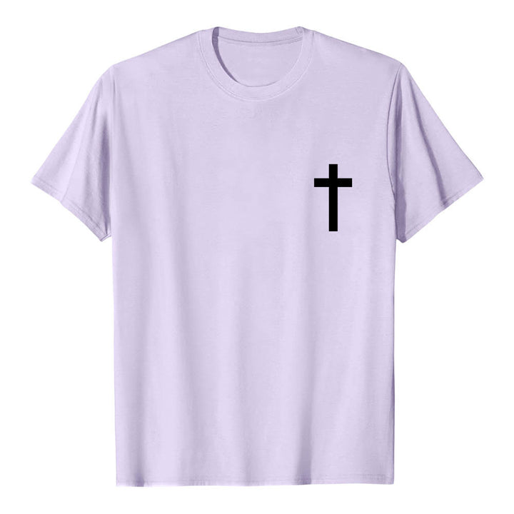 Christianartworkshop Premium Kurzarm-T-Shirt mit gekreuzten Vorder- und Rückseiten, vertikalem Used-Look und Aufdruck: JESUS ​​– Der Weg, die Wahrheit, das Leben - image 13