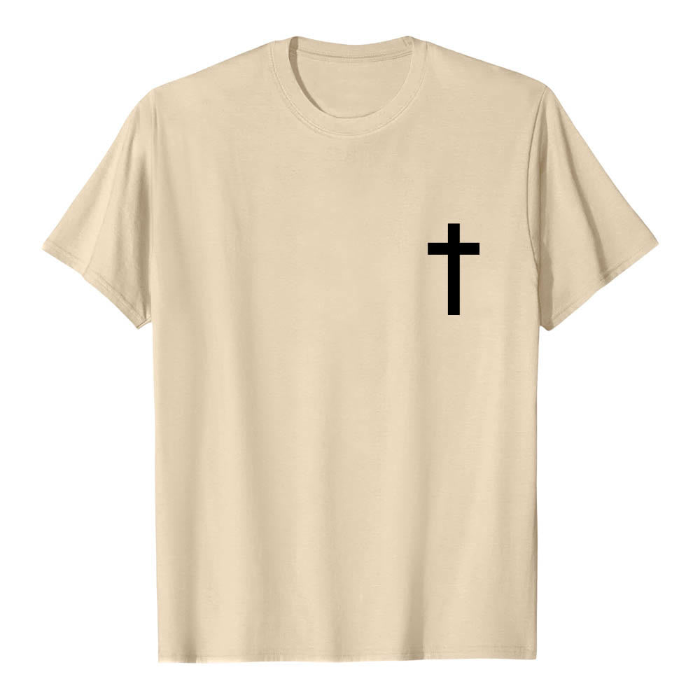 Christianartworkshop Premium Kurzarm-T-Shirt mit gekreuzten Vorder- und Rückseiten, vertikalem Used-Look und Aufdruck: JESUS ​​– Der Weg, die Wahrheit, das Leben - image 19