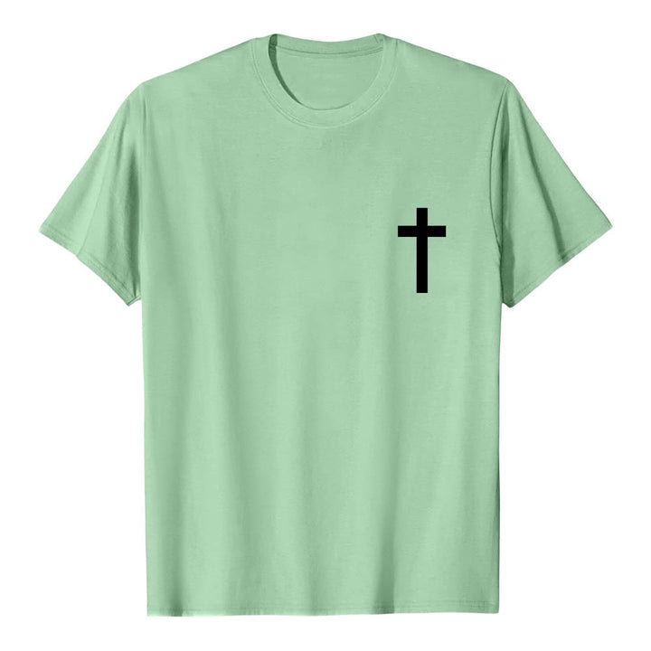 Christianartworkshop Premium Kurzarm-T-Shirt mit gekreuzten Vorder- und Rückseiten, vertikalem Used-Look und Aufdruck: JESUS ​​– Der Weg, die Wahrheit, das Leben - image 22