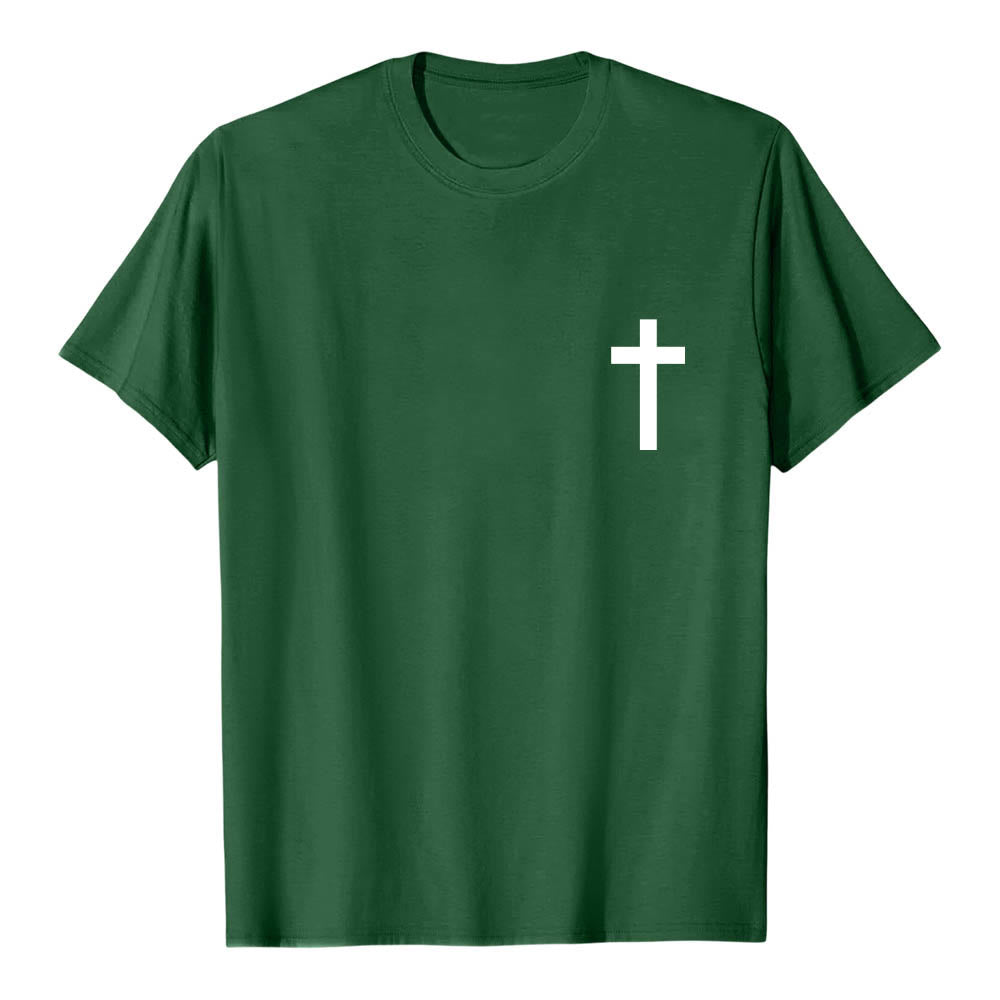 Christianartworkshop Premium Kurzarm-T-Shirt mit gekreuzten Vorder- und Rückseiten, vertikalem Used-Look und Aufdruck: JESUS ​​– Der Weg, die Wahrheit, das Leben - image 7