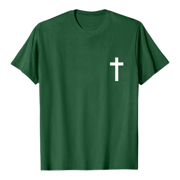 Christianartworkshop Premium Kurzarm-T-Shirt mit gekreuzten Vorder- und Rückseiten, vertikalem Used-Look und Aufdruck: JESUS ​​– Der Weg, die Wahrheit, das Leben - image 7
