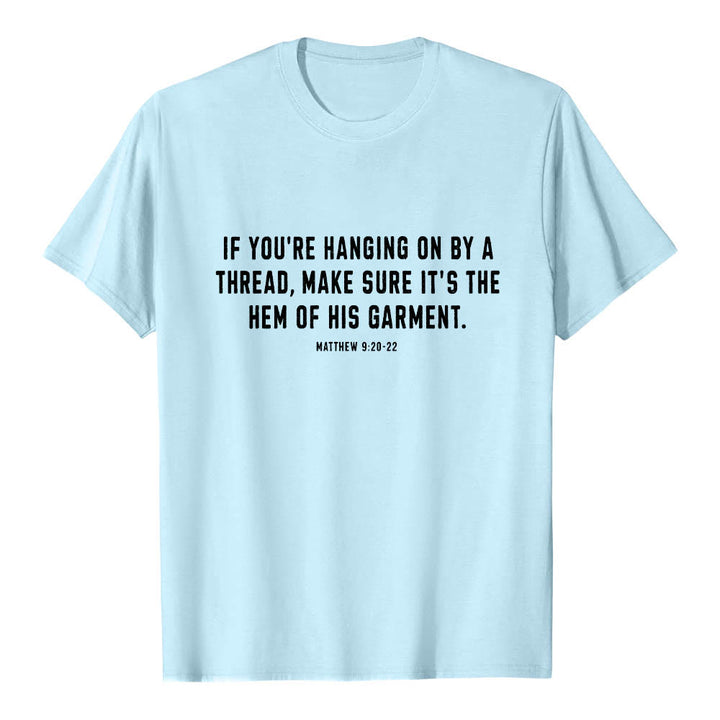 Christianartworkshop Wenn du am seidenen Faden hängst (Matthäus 9,22) Vorderseite: Hirte und Schafe ziehen zurück Premium Kurzarm-T-Shirt - image 10