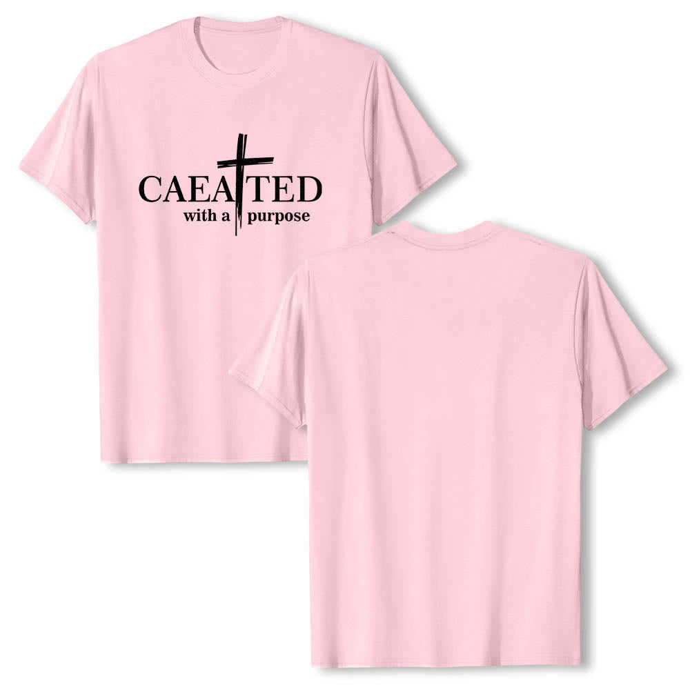 Christianartworkshop Mit Bedacht gestaltetes Premium-Kurzarm-T-Shirt mit Pinselstrich-Kreuzaufteilung und geteiltem Hauptwort - image 25