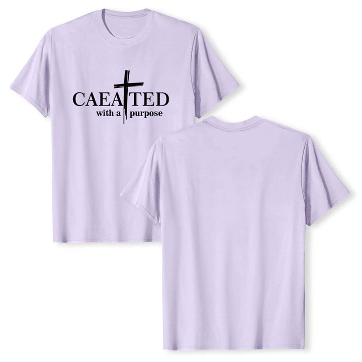 Christianartworkshop Mit Bedacht gestaltetes Premium-Kurzarm-T-Shirt mit Pinselstrich-Kreuzaufteilung und geteiltem Hauptwort - image 10
