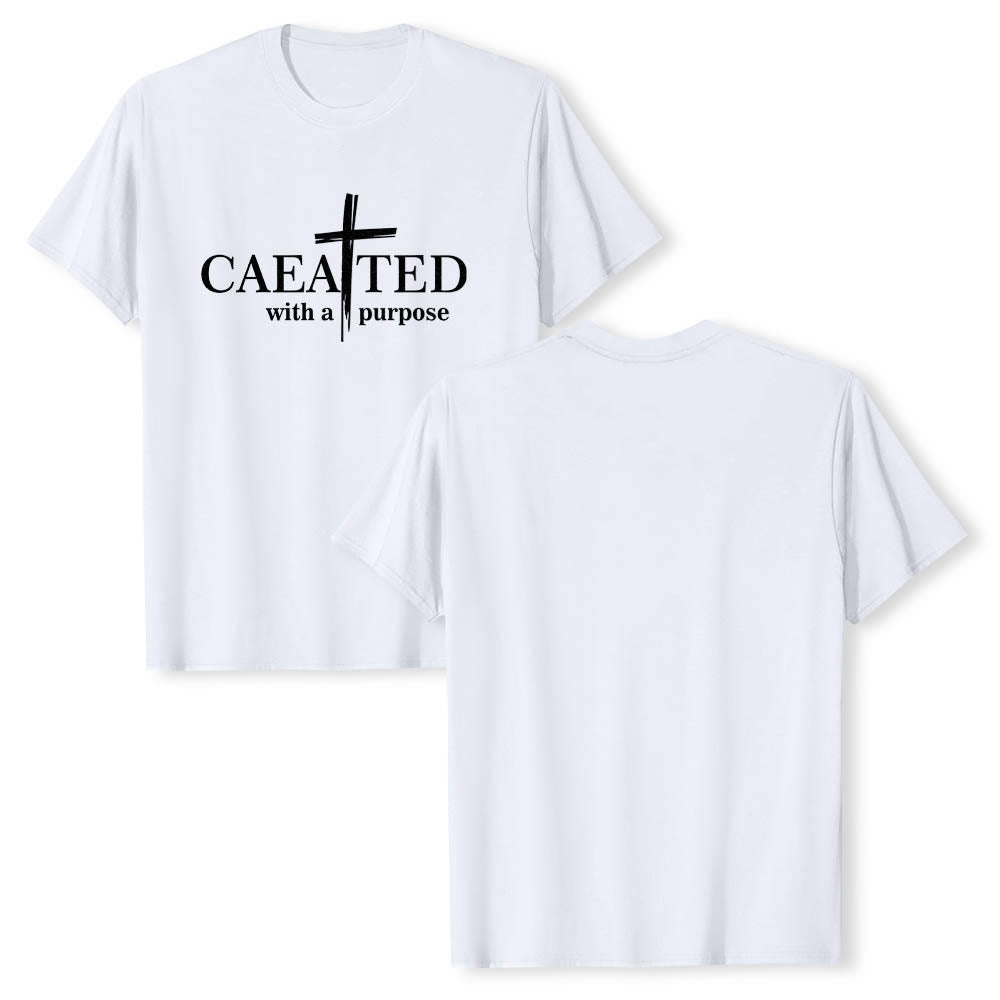 Christianartworkshop Mit Bedacht gestaltetes Premium-Kurzarm-T-Shirt mit Pinselstrich-Kreuzaufteilung und geteiltem Hauptwort - image 13