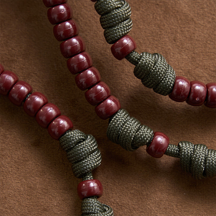 Christianartworkshop Rosenkranz aus 15 Dekaden Paracord, braunen Fassperlen, Wundermedaille, dreiteiligem Kruzifix - image 5