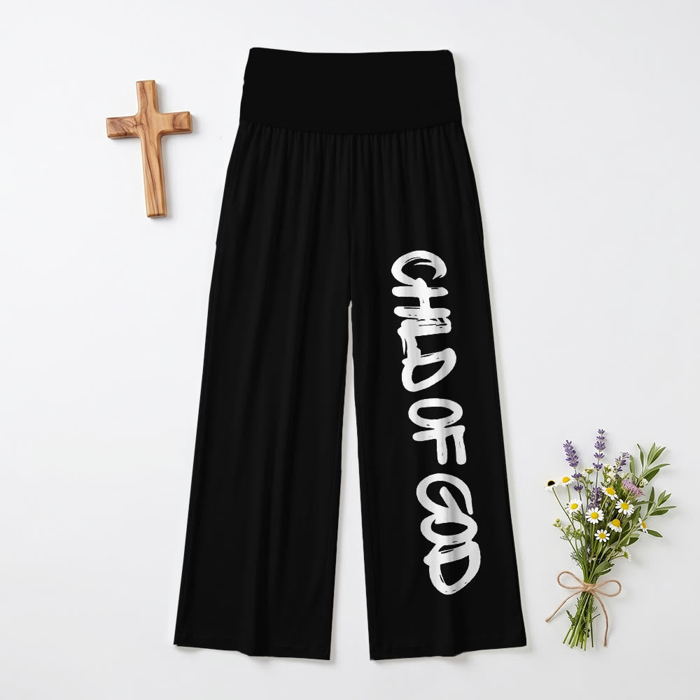 Christianartworkshop Vertikaler Pinselstrich „Kind Gottes“ Handschrift Umschlaghose mit hohem Bund und weitem Bein - Schwarz - US22, UK/AU26, EU54 (6XL) - image 3