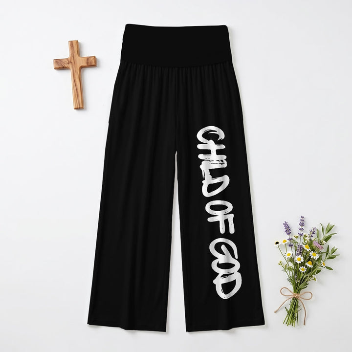 Christianartworkshop Vertikaler Pinselstrich „Kind Gottes“ Handschrift Umschlaghose mit hohem Bund und weitem Bein - Schwarz - US22, UK/AU26, EU54 (6XL) - image 3