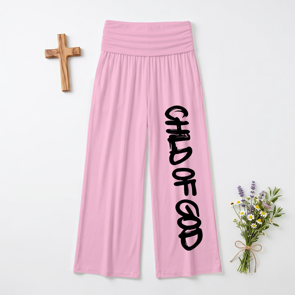Christianartworkshop Vertikaler Pinselstrich „Kind Gottes“ Handschrift Umschlaghose mit hohem Bund und weitem Bein - Rosa - US22, UK/AU26, EU54 (6XL) - image 12