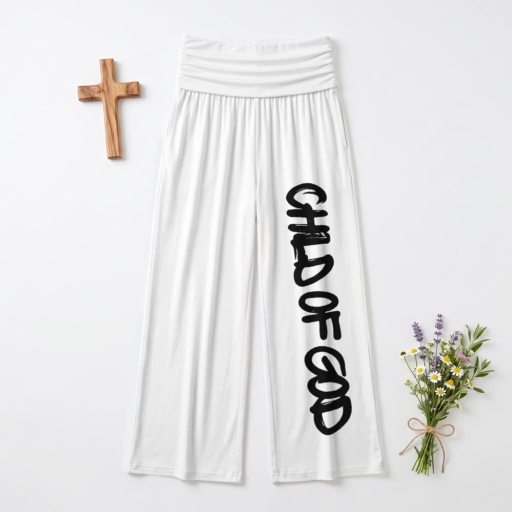 Christianartworkshop Vertikaler Pinselstrich „Kind Gottes“ Handschrift Umschlaghose mit hohem Bund und weitem Bein - Weiß - US22, UK/AU26, EU54 (6XL) - image 6