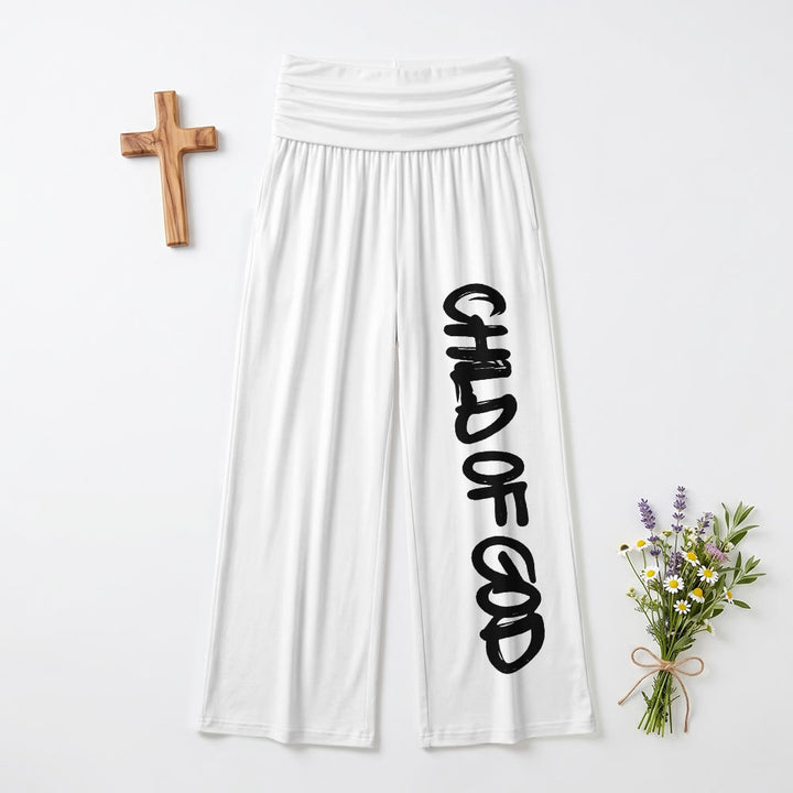 Christianartworkshop Vertikaler Pinselstrich „Kind Gottes“ Handschrift Umschlaghose mit hohem Bund und weitem Bein - Weiß - US22, UK/AU26, EU54 (6XL) - image 6