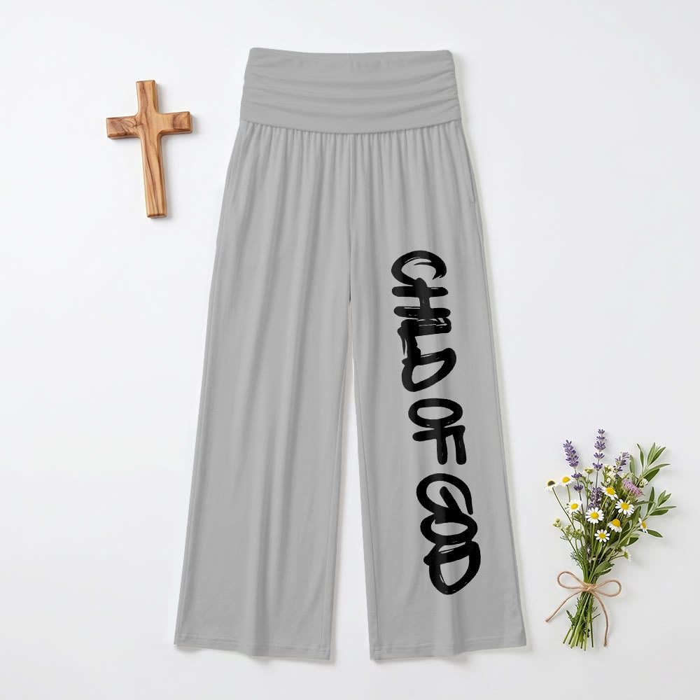 Christianartworkshop Vertikaler Pinselstrich „Kind Gottes“ Handschrift Umschlaghose mit hohem Bund und weitem Bein - Grau - US22, UK/AU26, EU54 (6XL) - image 9