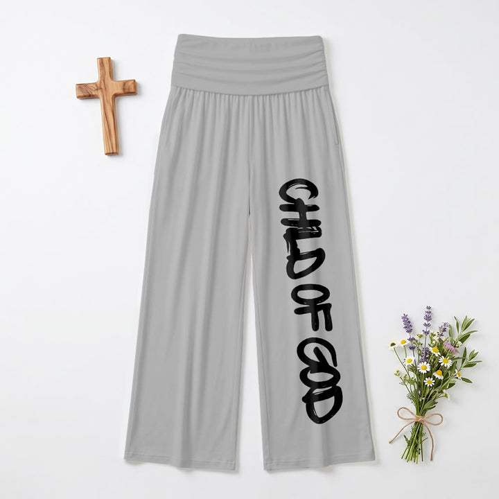 Christianartworkshop Vertikaler Pinselstrich „Kind Gottes“ Handschrift Umschlaghose mit hohem Bund und weitem Bein - Grau - US22, UK/AU26, EU54 (6XL) - image 9
