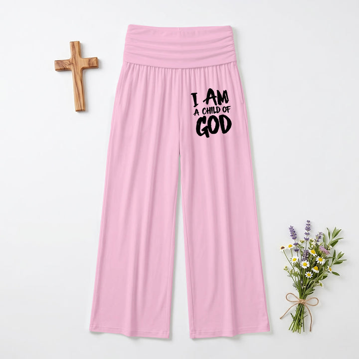 Christianartworkshop Ich bin ein Kind Gottes Grober Pinselstrich-Blockschrift-Druck auf dem Oberschenkel Weite Hose - Rosa - US22, UK/AU26, EU54 (6XL) - image 0