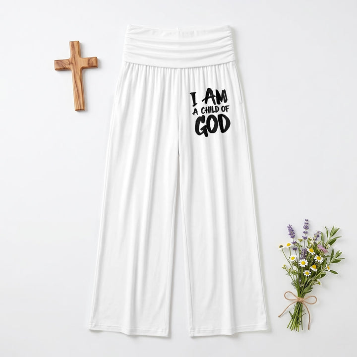 Christianartworkshop Ich bin ein Kind Gottes Grober Pinselstrich-Blockschrift-Druck auf dem Oberschenkel Weite Hose - Weiß - US22, UK/AU26, EU54 (6XL) - image 6