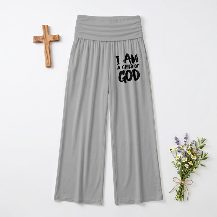 Christianartworkshop Ich bin ein Kind Gottes Grober Pinselstrich-Blockschrift-Druck auf dem Oberschenkel Weite Hose - Grau - US22, UK/AU26, EU54 (6XL) - image 9