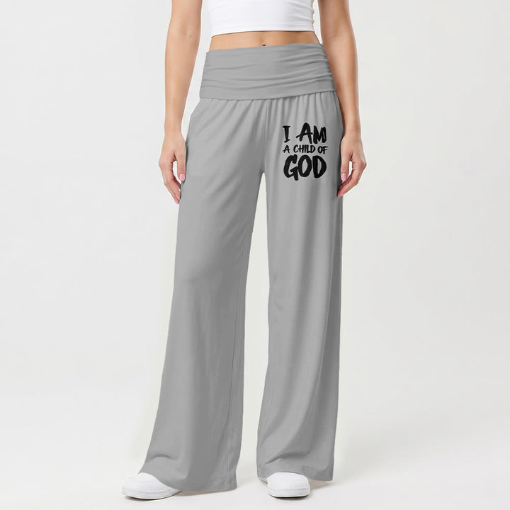 Christianartworkshop Ich bin ein Kind Gottes Grober Pinselstrich-Blockschrift-Druck auf dem Oberschenkel Weite Hose - image 10