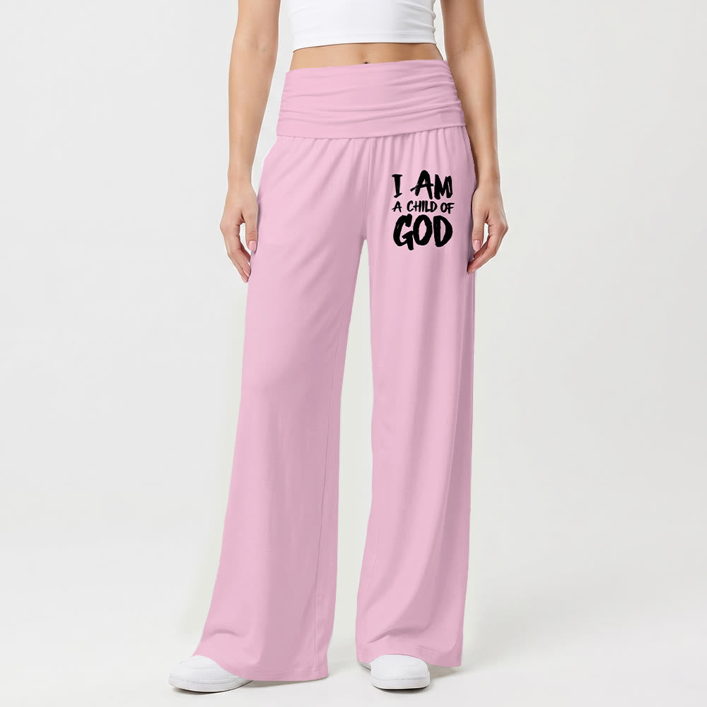 Christianartworkshop Ich bin ein Kind Gottes Grober Pinselstrich-Blockschrift-Druck auf dem Oberschenkel Weite Hose - image 1