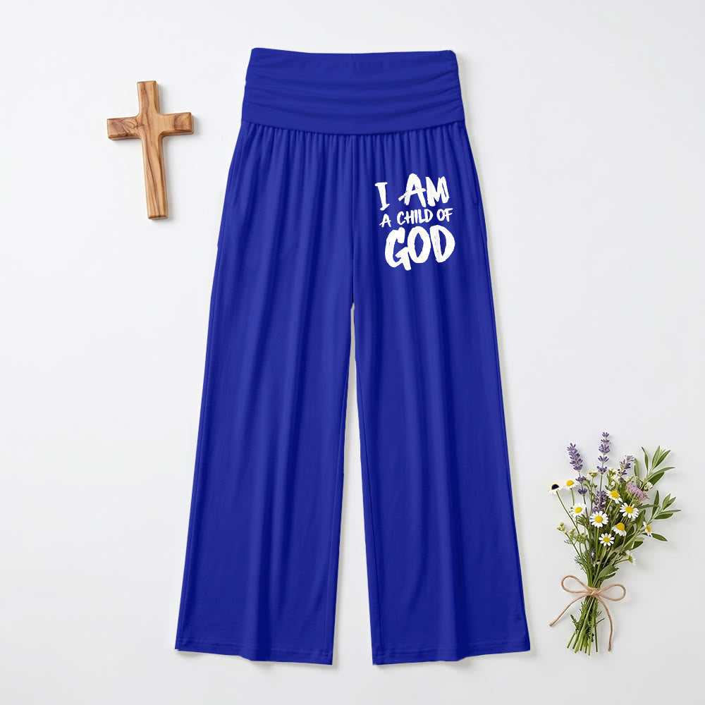 Christianartworkshop Ich bin ein Kind Gottes Grober Pinselstrich-Blockschrift-Druck auf dem Oberschenkel Weite Hose - Blau - US22, UK/AU26, EU54 (6XL) - image 12