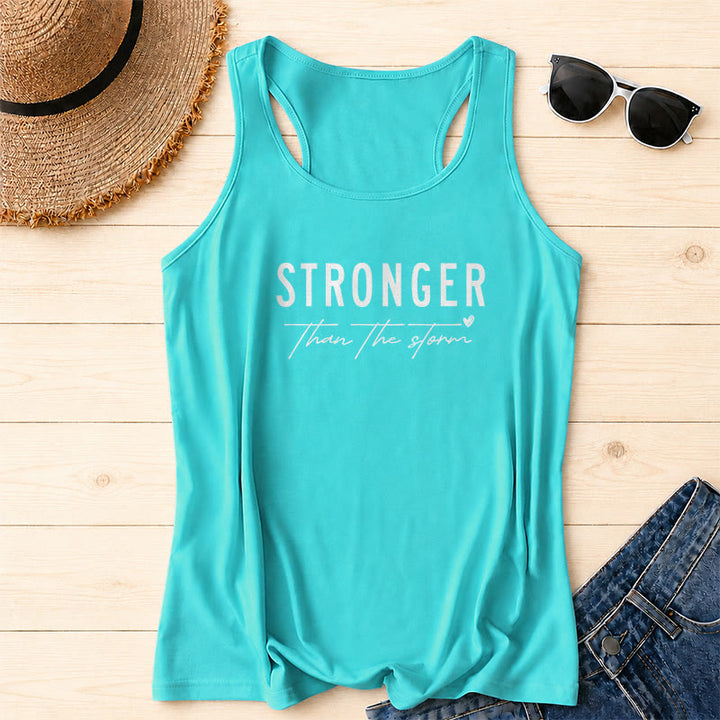 Christianartworkshop Tanktop mit großem, abgenutztem, fettem STRONGER-Schriftzug in Blockschrift, unterstrichenem Glaubensspruch in Schreibschrift und kleinem Herzakzent auf der Vorderseite - Minze - 2XL - image 10