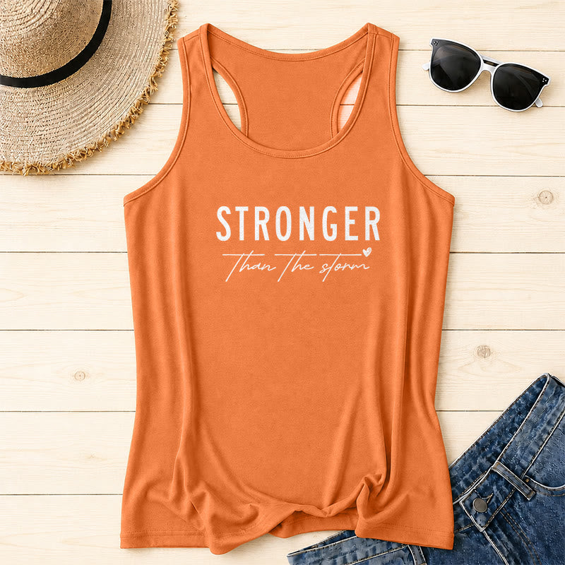 Christianartworkshop Tanktop mit großem, abgenutztem, fettem STRONGER-Schriftzug in Blockschrift, unterstrichenem Glaubensspruch in Schreibschrift und kleinem Herzakzent auf der Vorderseite - Orange - 2XL - image 16