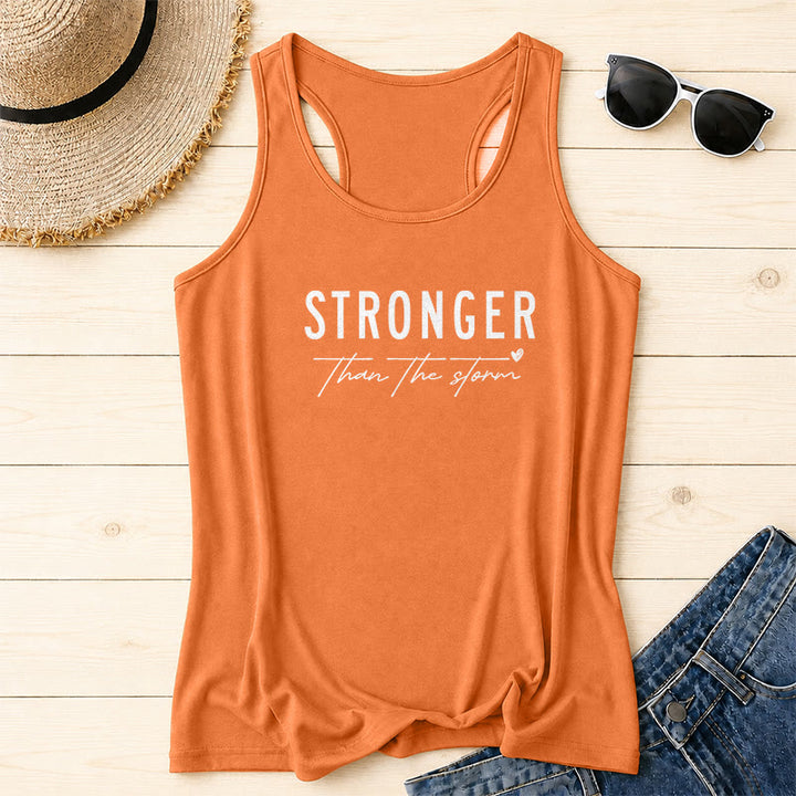 Christianartworkshop Tanktop mit großem, abgenutztem, fettem STRONGER-Schriftzug in Blockschrift, unterstrichenem Glaubensspruch in Schreibschrift und kleinem Herzakzent auf der Vorderseite - Orange - 2XL - image 16