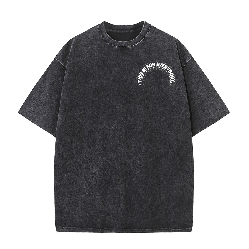 Christianartworkshop Grunge-Rock-T-Shirt mit blutendem Herz, Grafik, Bogen und Slogan auf der Vorderseite, großem Brief an die erste Liebe auf der Rückseite, gewaschenem Design - image 1