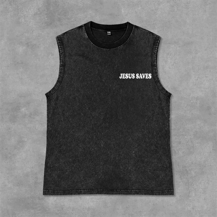 Christianartworkshop Jesus rettet Johannes 3:16 Unisex-Tanktop (vorgewaschen) - image 9