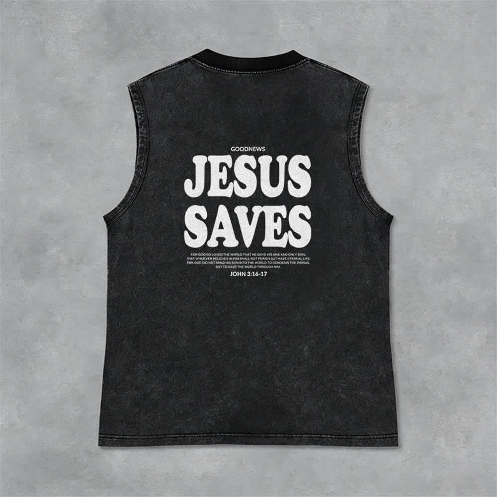 Christianartworkshop Jesus rettet Johannes 3:16 Unisex-Tanktop (vorgewaschen) - image 8
