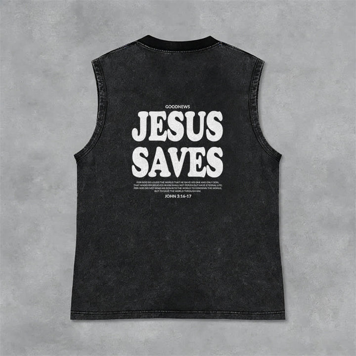 Christianartworkshop Jesus rettet Johannes 3:16 Unisex-Tanktop (vorgewaschen) - image 8