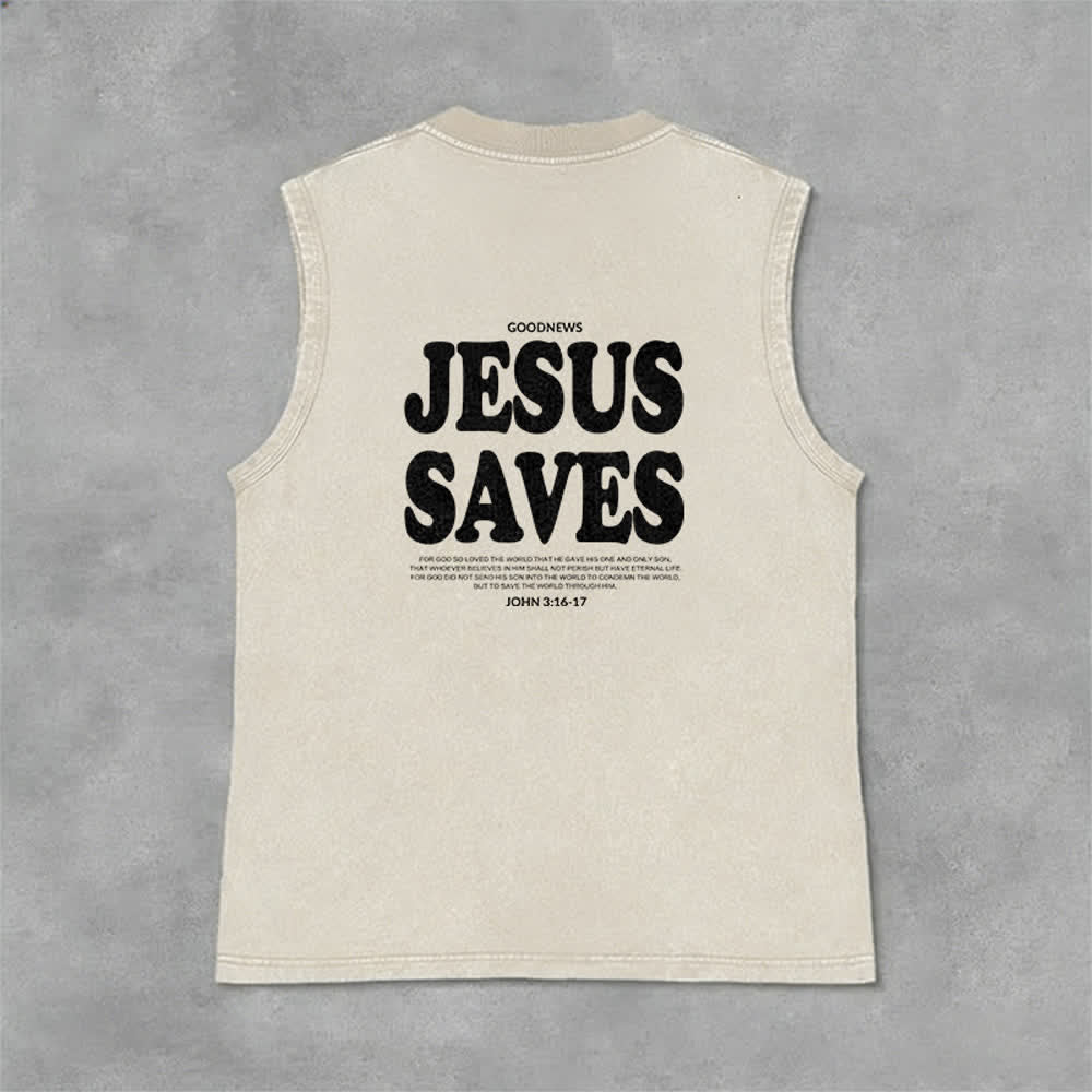 Christianartworkshop Jesus rettet Johannes 3:16 Unisex-Tanktop (vorgewaschen) - image 22