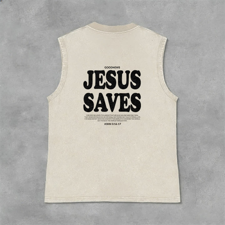 Christianartworkshop Jesus rettet Johannes 3:16 Unisex-Tanktop (vorgewaschen) - image 22
