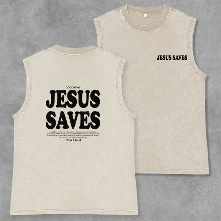 Christianartworkshop Jesus rettet Johannes 3:16 Unisex-Tanktop (vorgewaschen) - Beige - 2XL - image 21