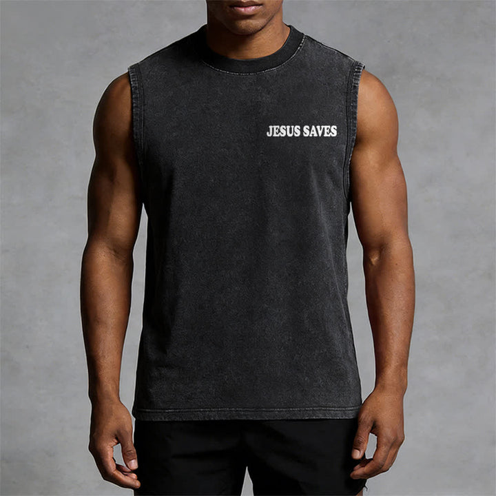 Christianartworkshop Jesus rettet Johannes 3:16 Unisex-Tanktop (vorgewaschen) - image 11