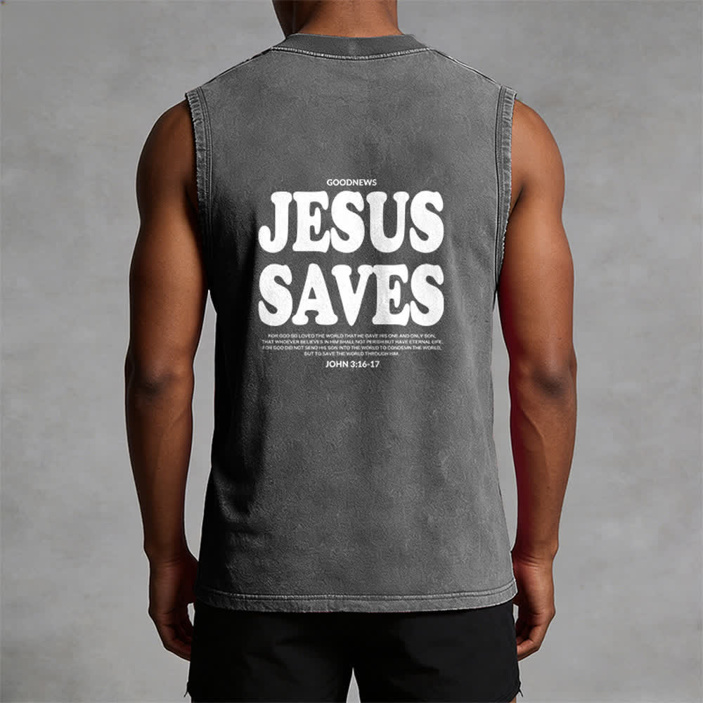 Christianartworkshop Jesus rettet Johannes 3:16 Unisex-Tanktop (vorgewaschen) - image 17