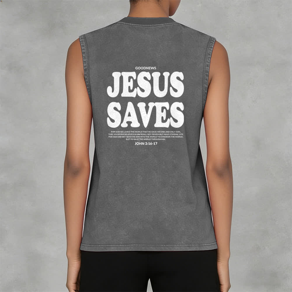 Christianartworkshop Jesus rettet Johannes 3:16 Unisex-Tanktop (vorgewaschen) - image 19
