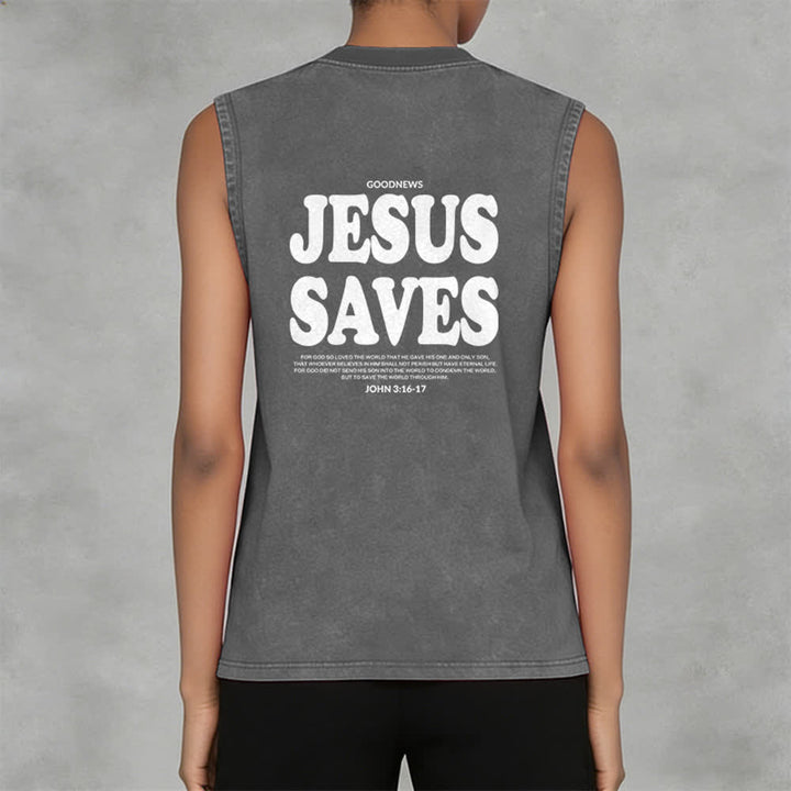 Christianartworkshop Jesus rettet Johannes 3:16 Unisex-Tanktop (vorgewaschen) - image 19