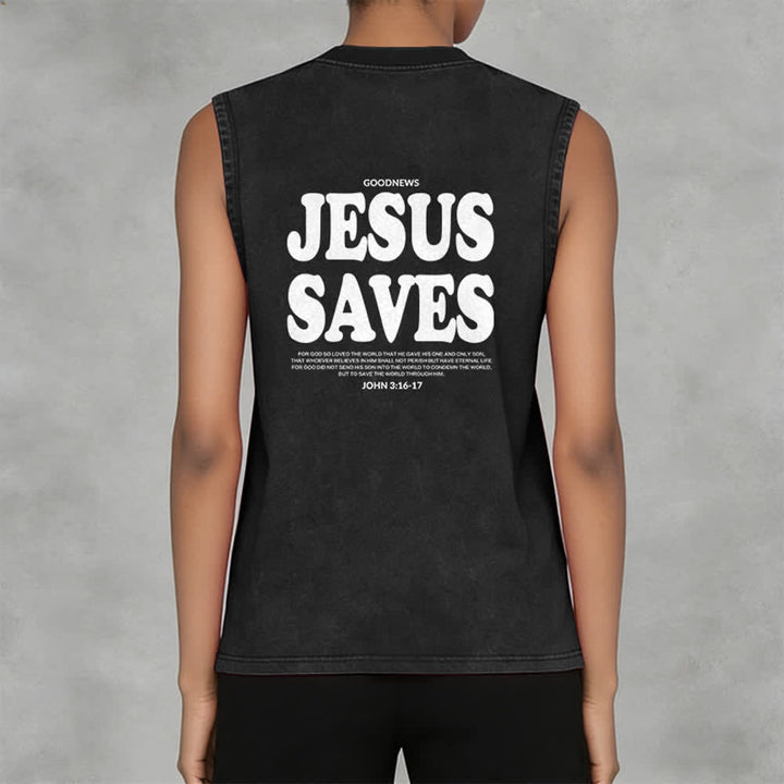 Christianartworkshop Jesus rettet Johannes 3:16 Unisex-Tanktop (vorgewaschen) - image 12