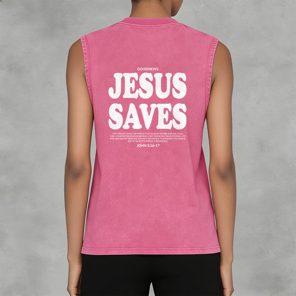 Christianartworkshop Jesus rettet Johannes 3:16 Unisex-Tanktop (vorgewaschen) - image 5